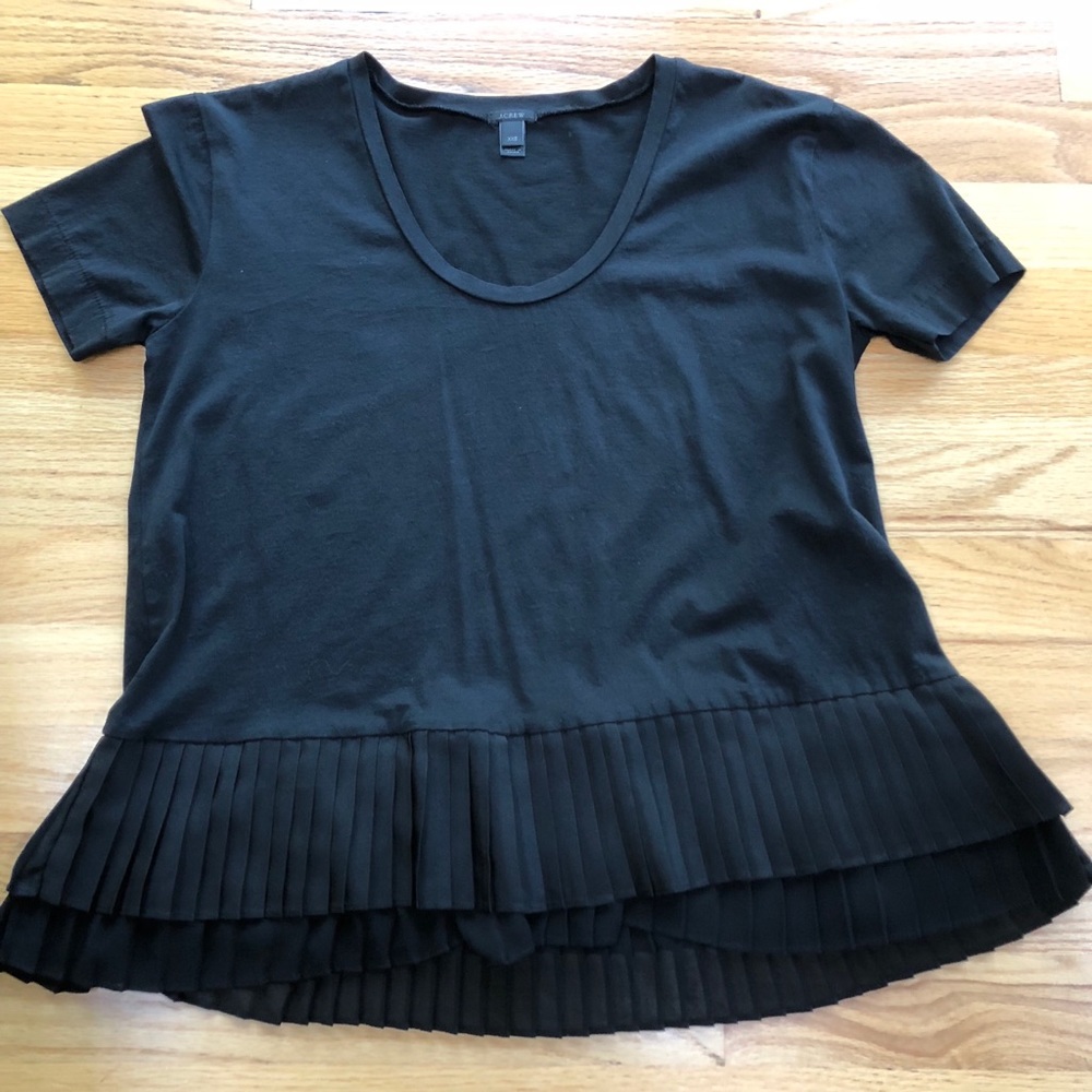 J Crew Tee with Ruffle Accents